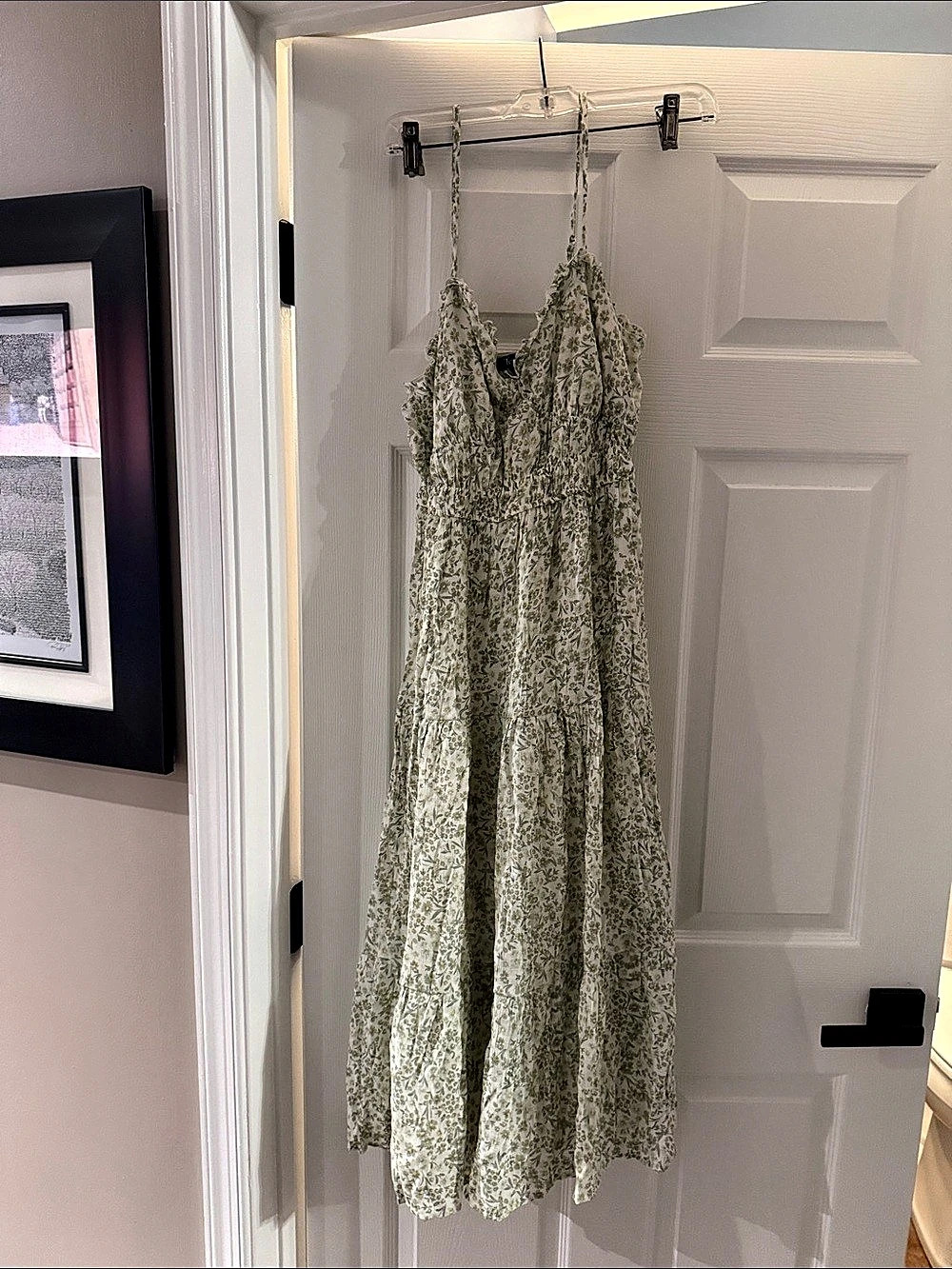 Trixxi Floral Maxi Dress in Green & White Size Small